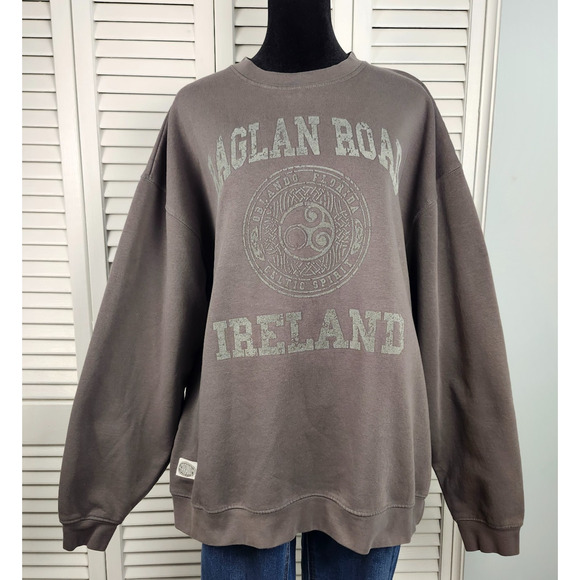 Grrand Tops - 🚨 Grrand Raglan Road Ireland Sweatshirt XL Graphic Celtic Spirit Gray Pullover